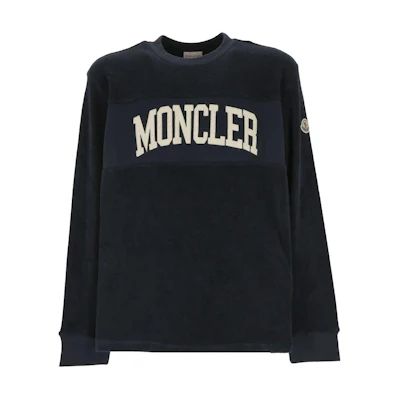 Moncler Black Crewneck Pullover Sweatshirt Long Sleeve Relaxed Fit 918G00024899VV777