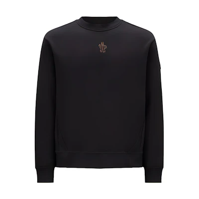 Moncler Black Crewneck Pullover Sweatshirt with Solid Logo Design I20918G0005389A9D999