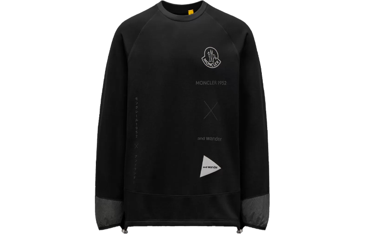 Moncler Black Crewneck Sweatshirt with Embroidered Logo G20928G00015899IG999