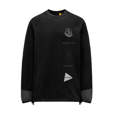 Moncler Black Crewneck Sweatshirt with Embroidered Logo G20928G00015899IG999