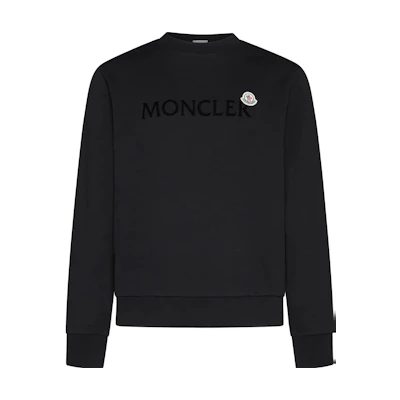 Moncler Black Crewneck Sweatshirt with Logo Graphic 809KR8G00048999