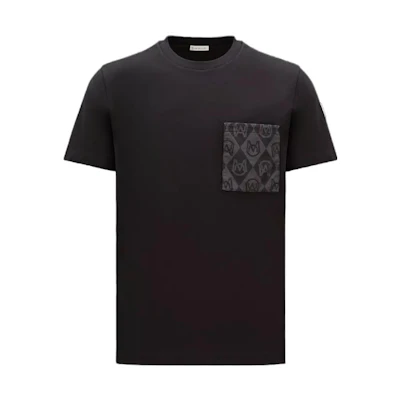 Moncler Black Diamond Logo Pocket Casual Short Sleeve T-Shirt I20918C000298390T999