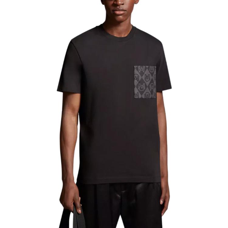 Moncler Black Diamond Logo Pocket Casual Short Sleeve T-Shirt I20918C000298390T999 圖 5
