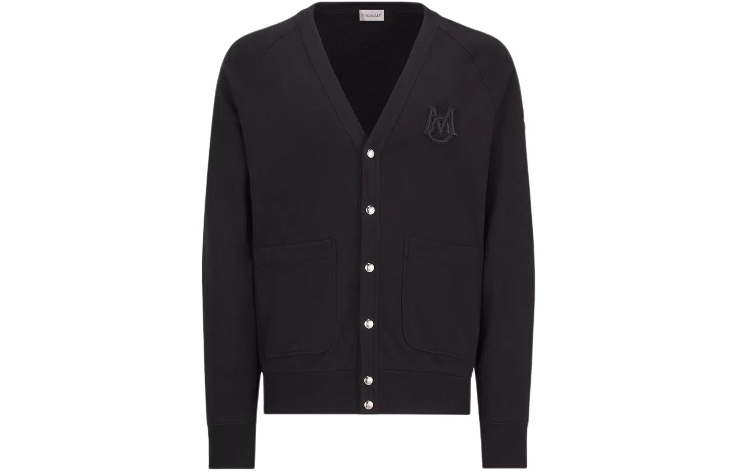 Moncler Black Embroidered Logo Cardigan Long Sleeve Jacket J10918G00050899WK999