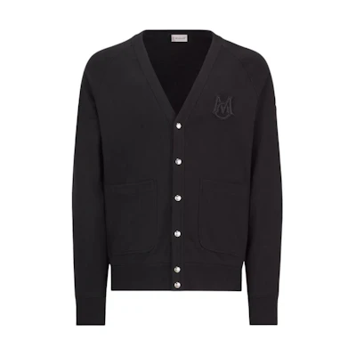 Moncler Black Embroidered Logo Cardigan Long Sleeve Jacket J10918G00050899WK999