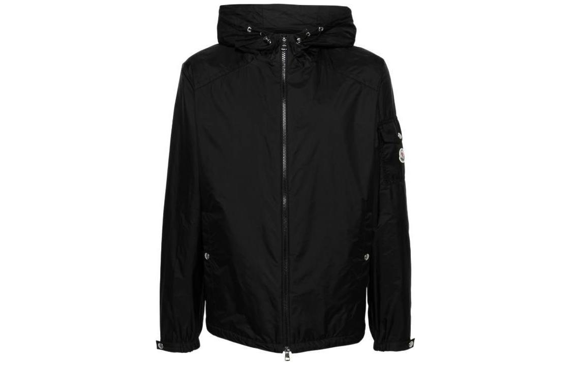 Moncler Black Hooded Logo Zip-Up Jacket J10911A001015986E999