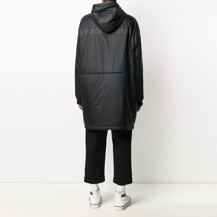 Purchase Moncler 黑色連帽中長款羽絨外套 1C8001068953999