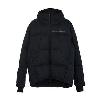 Moncler Black Hooded Puffer Jacket with Logo and Zippered Pockets 1A00038-539X6-999