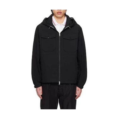 Moncler Black Hooded Zip-Up Jacket POIZON2405368