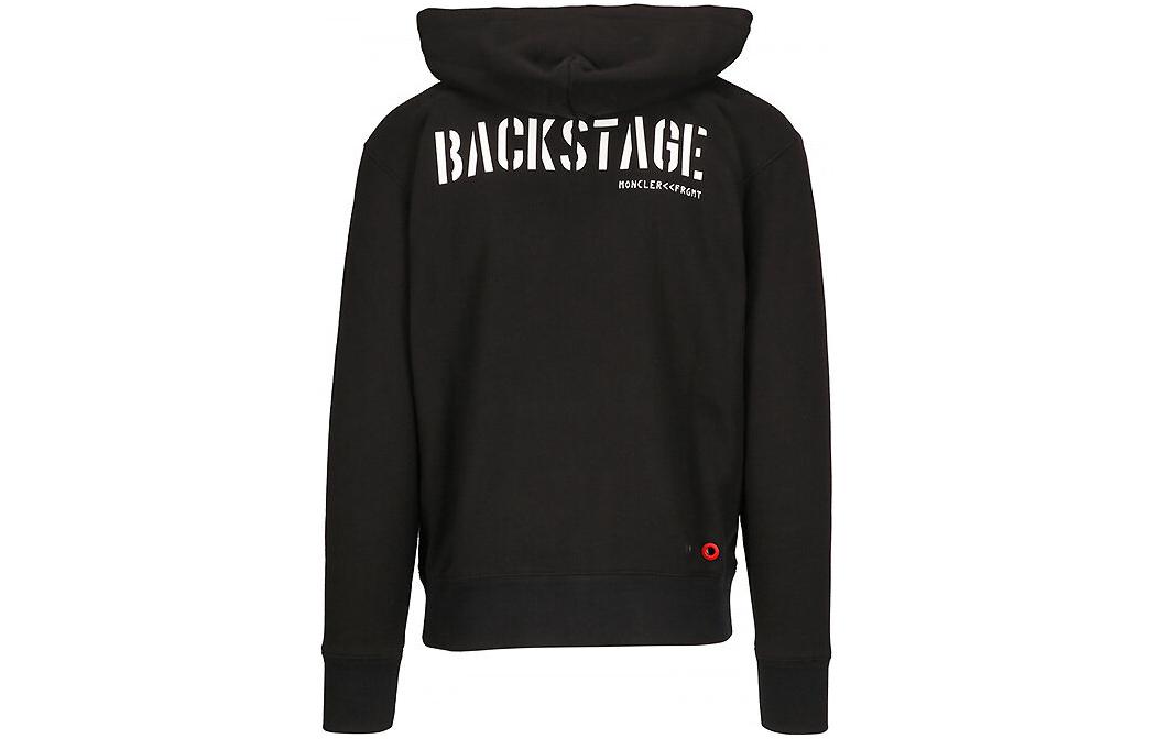 Moncler Black Hoodie with Letter Print and Relaxed Fit 8203050809CB999