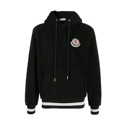 Moncler Black Hoodie with Logo Graphic Print F20918G77800809BY