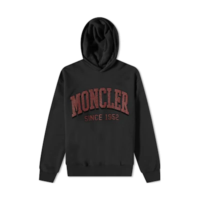 Moncler Black Hoodie with Logo Print 8G000-20-M2642-999