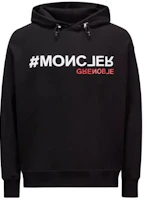 Moncler Black Hoodie with Logo Print and Long Sleeves J10978G000108098U999 Moncler Black Hoodie with Logo Print and Long Sleeves J10978G000108098U999