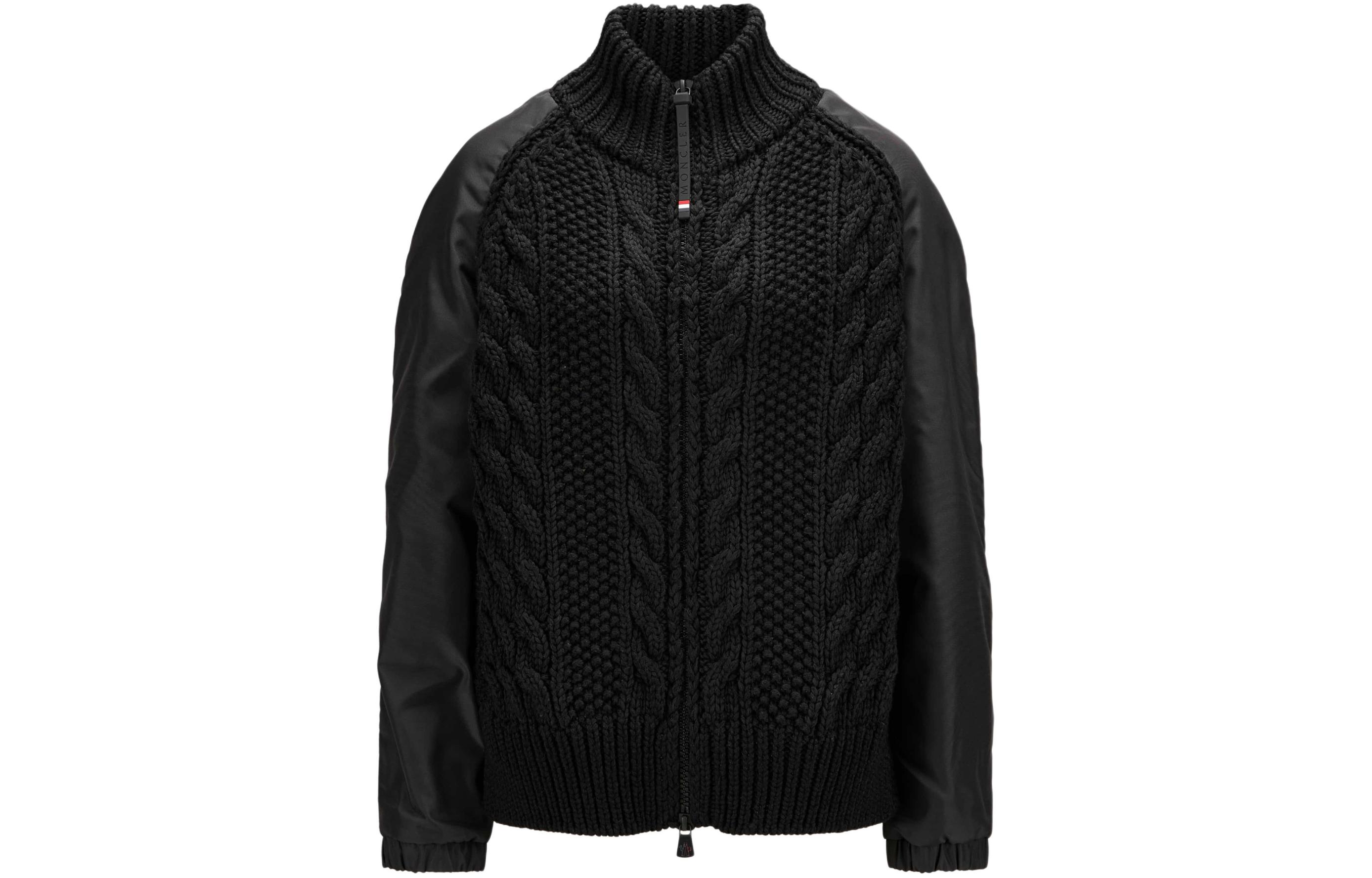 Moncler Black Knit Long-Sleeve Jacket with Stand Collar I20979B00002M3131999
