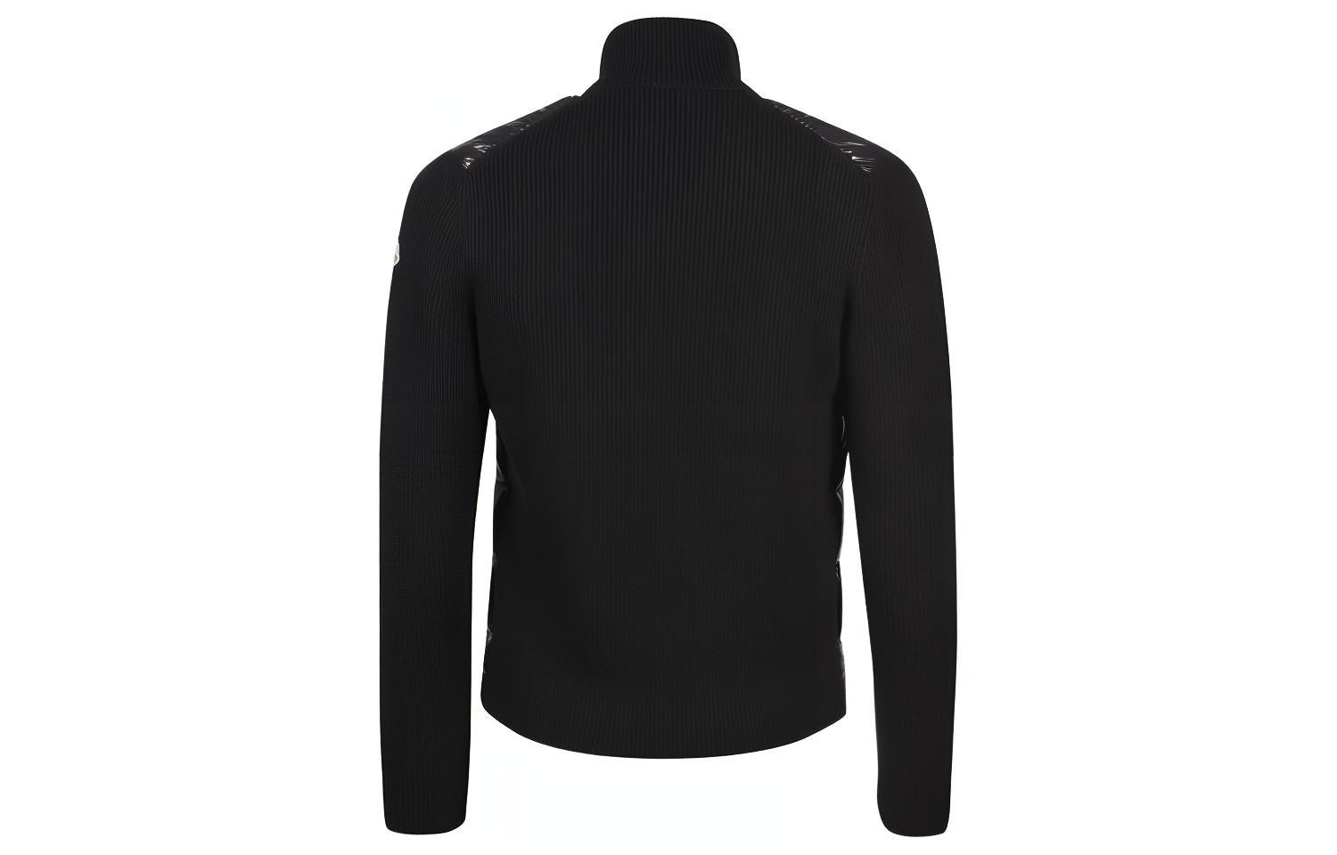 Moncler Black Knit Puffer Jacket with Stripe Zip and Logo Patch 9B51900A9418999 圖 3