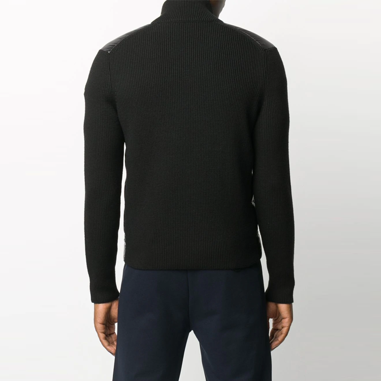 Moncler Black Knit Puffer Jacket with Stripe Zip and Logo Patch 9B51900A9418999 圖 6