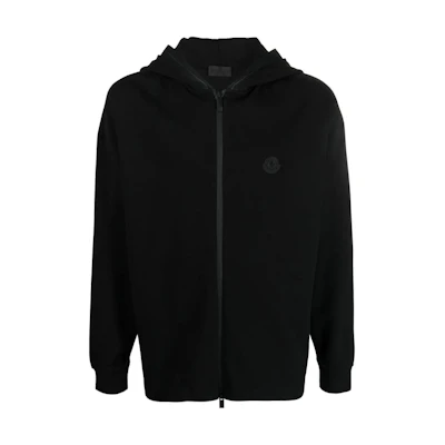 Moncler Black Letter Logo Print Hooded Zip-Up Jacket I20918G0007789AB0999