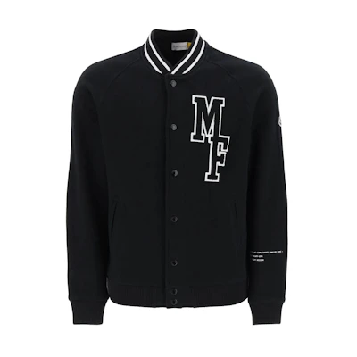 Moncler Black Letter Print Baseball Collar Long Sleeve Jacket 8G00006-899OJ-999