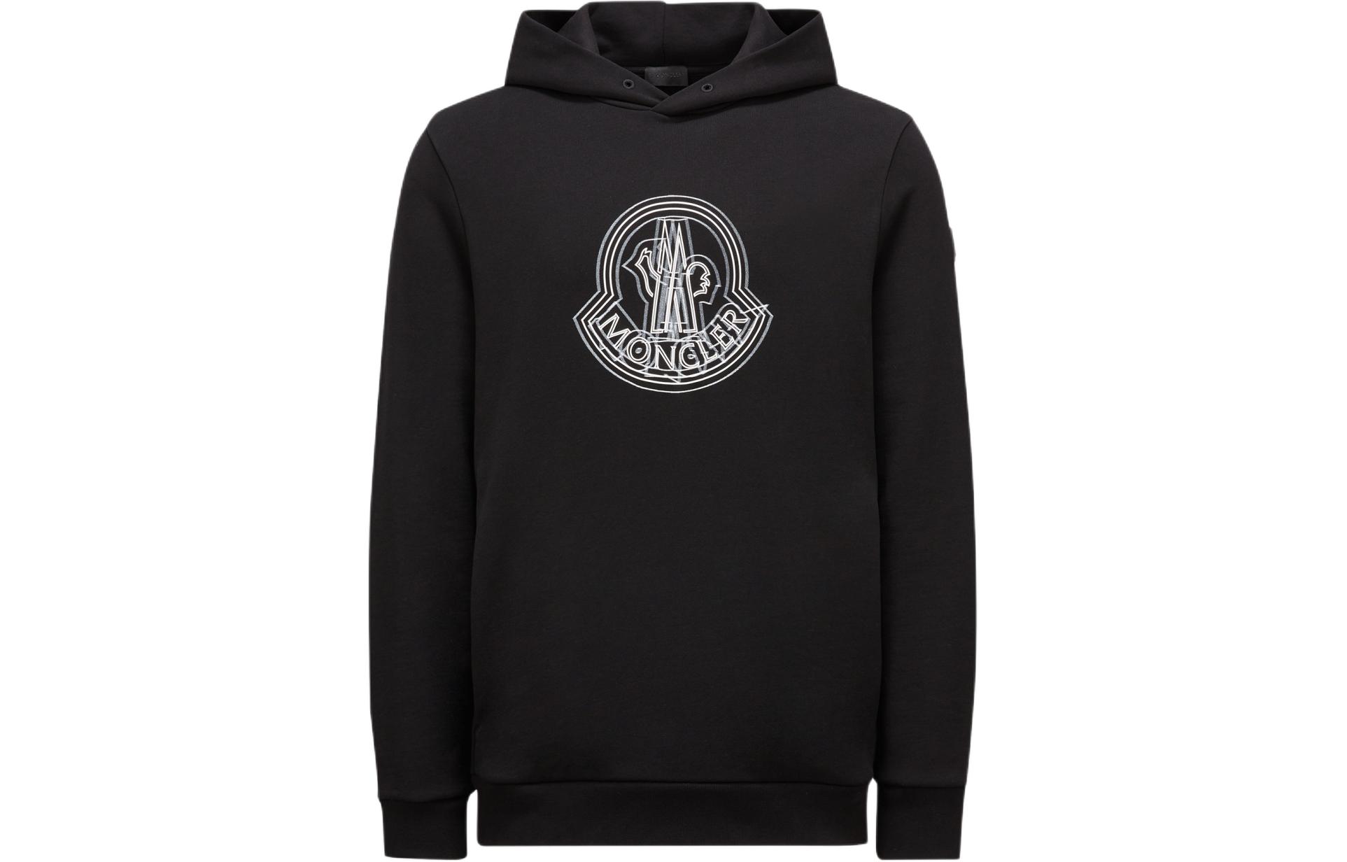 Moncler Black Letter Print Casual Hoodie J10918G00038809KR999