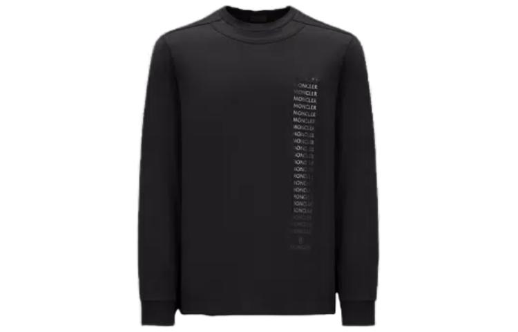 Moncler Black Letter Print Crewneck Long Sleeve Sweatshirt I20918D0000989A17999