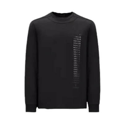 Moncler Black Letter Print Crewneck Long Sleeve Sweatshirt I20918D0000989A17999