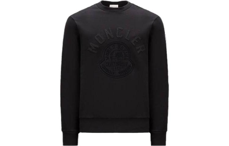 Moncler Black Logo Crewneck Long Sleeve Sweatshirt I20918G0000989A2L999