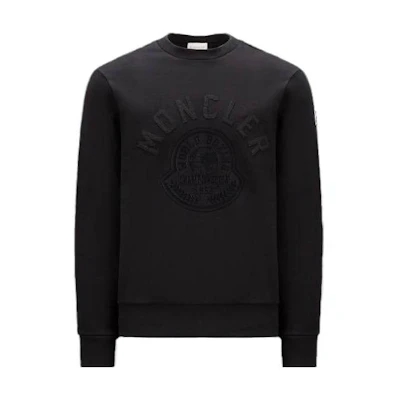 Moncler Black Logo Crewneck Long Sleeve Sweatshirt I20918G0000989A2L999
