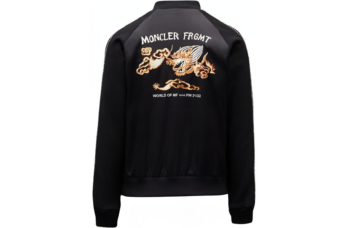 Moncler Black Logo Dragon Pattern Zip-Up Jacket. G209U8G00004809F4999
