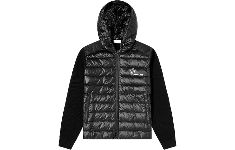 Moncler Black Logo Long Sleeve Hooded Down Jacket. 0919B50110V9099999