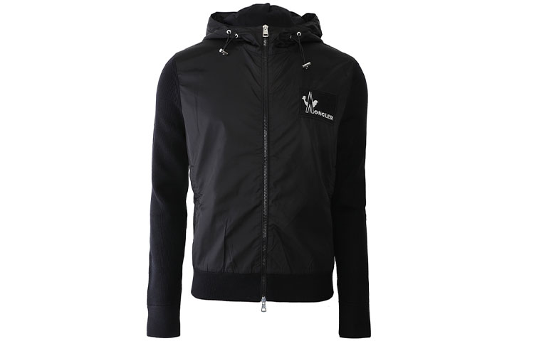 Moncler Black Logo Patchwork Hooded Jacket 0919422400A9067999