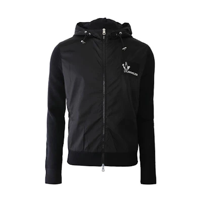Moncler Black Logo Patchwork Hooded Jacket 0919422400A9067999