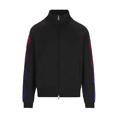 Moncler Black Logo Print Stand Collar Zip-Up Jacket. 8G00047899FL999