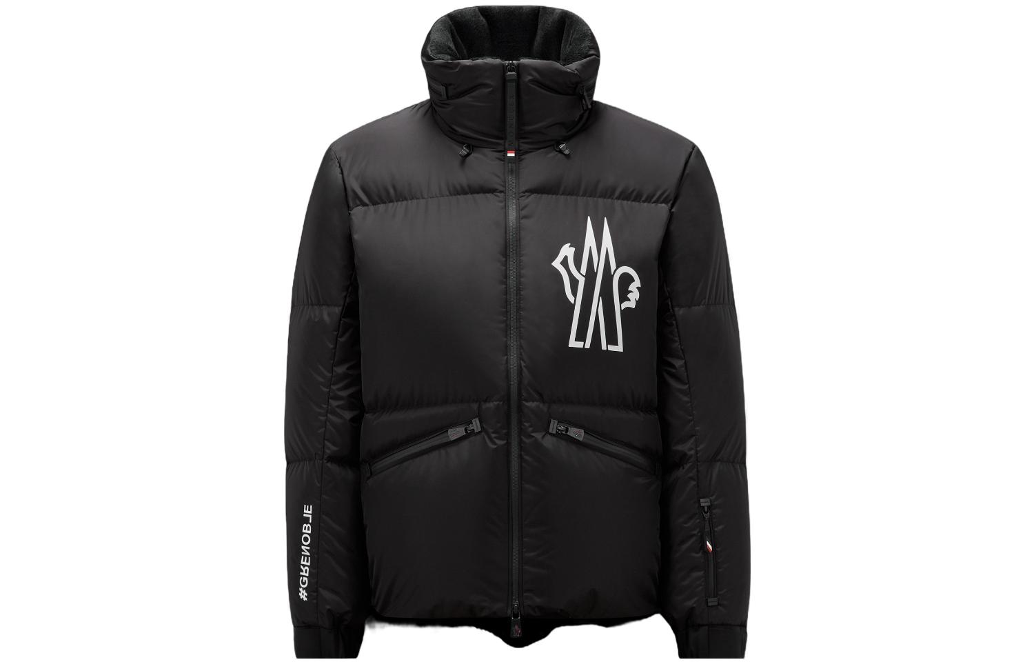 Moncler Black Logo Stand Collar Full-Zip Down Jacket I20971A000235399E-999