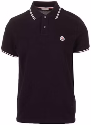 Moncler Black Logo Striped Short Sleeve Polo Shirt. 8A0001084556999 Buy Moncler Black Logo Striped Short Sleeve Polo Shirt. 8A0001084556999
