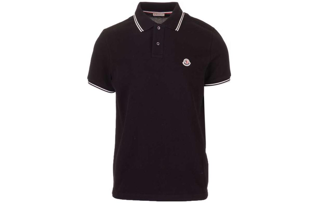 Moncler Black Logo Striped Short Sleeve Polo Shirt. 8A0001084556999 圖 2