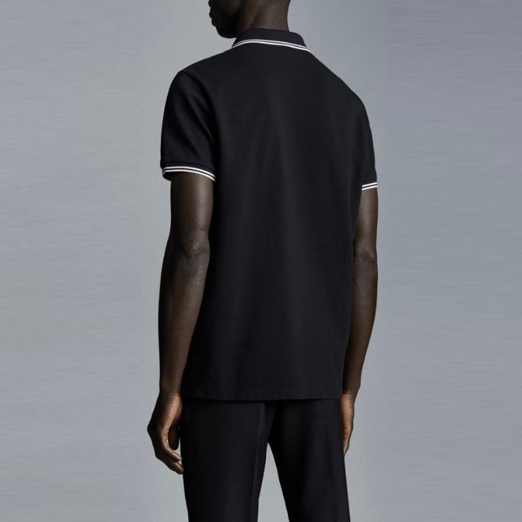 Moncler Black Logo Striped Short Sleeve Polo Shirt. 8A0001084556999 圖 5