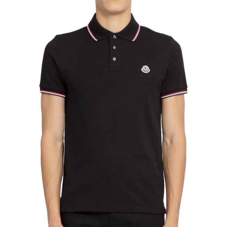 Moncler Black Logo Striped Short Sleeve Polo Shirt. 8A0001084556999 圖 7