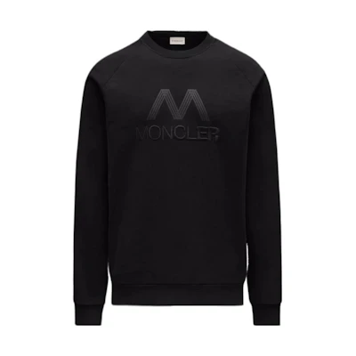 Moncler Black Long-Sleeve Sweatshirt with Solid Logo Embroidery H10918G00050809LA999