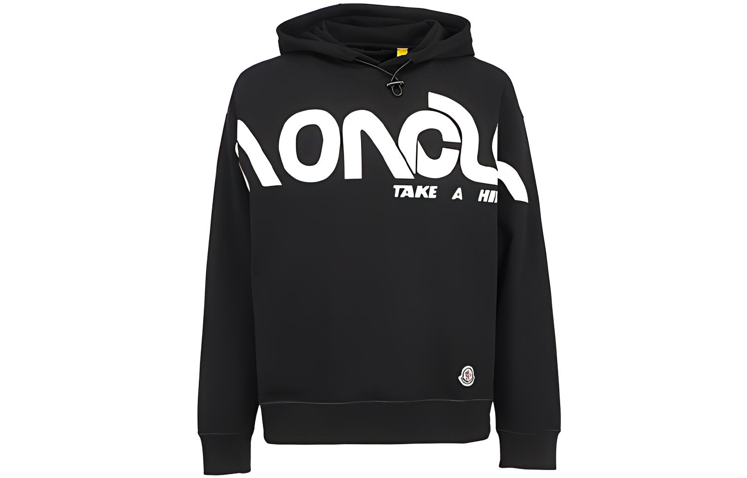 Moncler Black Long Sleeve Sweatshirt with Logo Letter Design 804985080985999