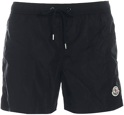 Moncler Black Mid-Waist Shorts with Logo Patch and Drawstring. G10912C7080053326999 Order Moncler Black Mid-Waist Shorts with Logo Patch and Drawstring. G10912C7080053326999