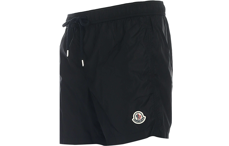 Shop Shorts Negros Moncler Cintura Media con Logo y Cordón Ajustable. G10912C7080053326999