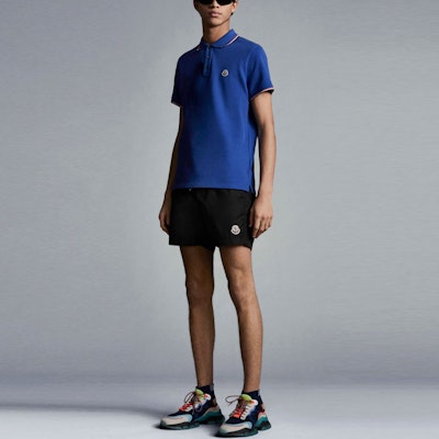 Moncler Black Mid-Waist Shorts with Logo Patch and Drawstring. G10912C7080053326999 Sizing Moncler Black Mid-Waist Shorts with Logo Patch and Drawstring. G10912C7080053326999