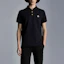 Shop Moncler Kaos Polo Hitam dengan Kancing Mutiara dan Logo Subtle. 0918A7070084556999