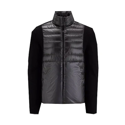 Moncler Black Puffer Jacket with Zip-Up Stand Collar I10919B00009M1232999