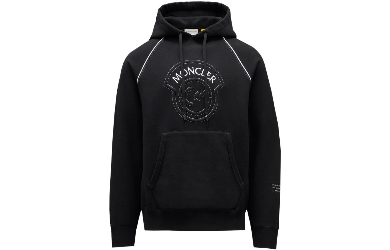 Moncler Black Pullover Hoodie with Letter Logo M8G00008809F4999