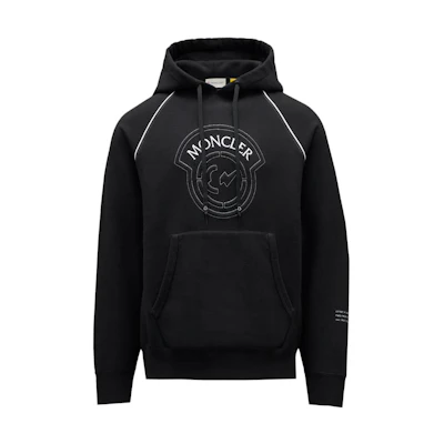 Moncler Black Pullover Hoodie with Letter Logo M8G00008809F4999
