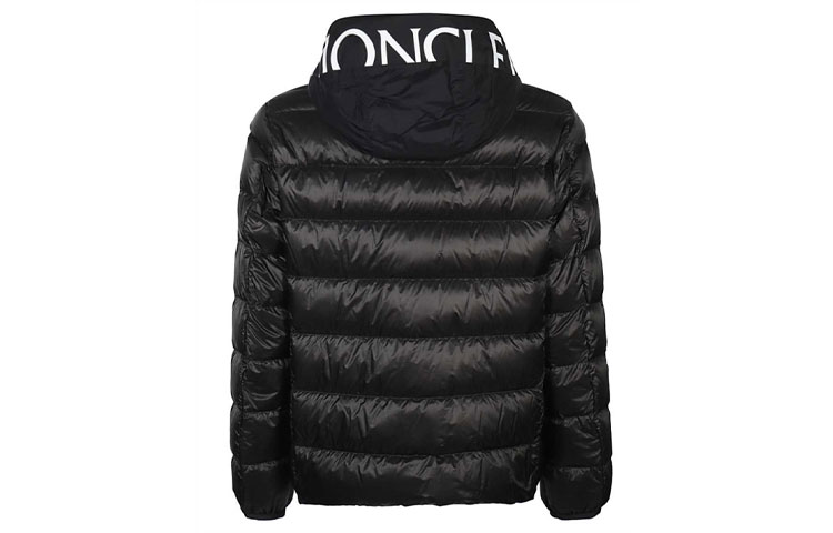 Moncler Black Quilted Down Jacket with Logo Print Sleeve Patch 1A1230053279999 圖 3