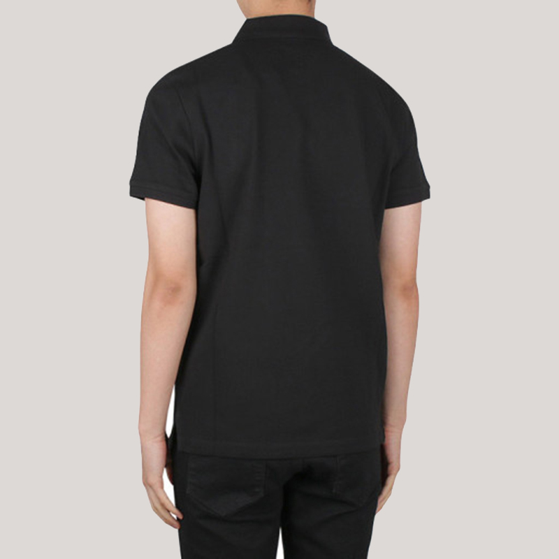 Moncler Black Short Sleeve Polo Shirt with Solid Logo Embroidery. 8A7290084556999 圖 4