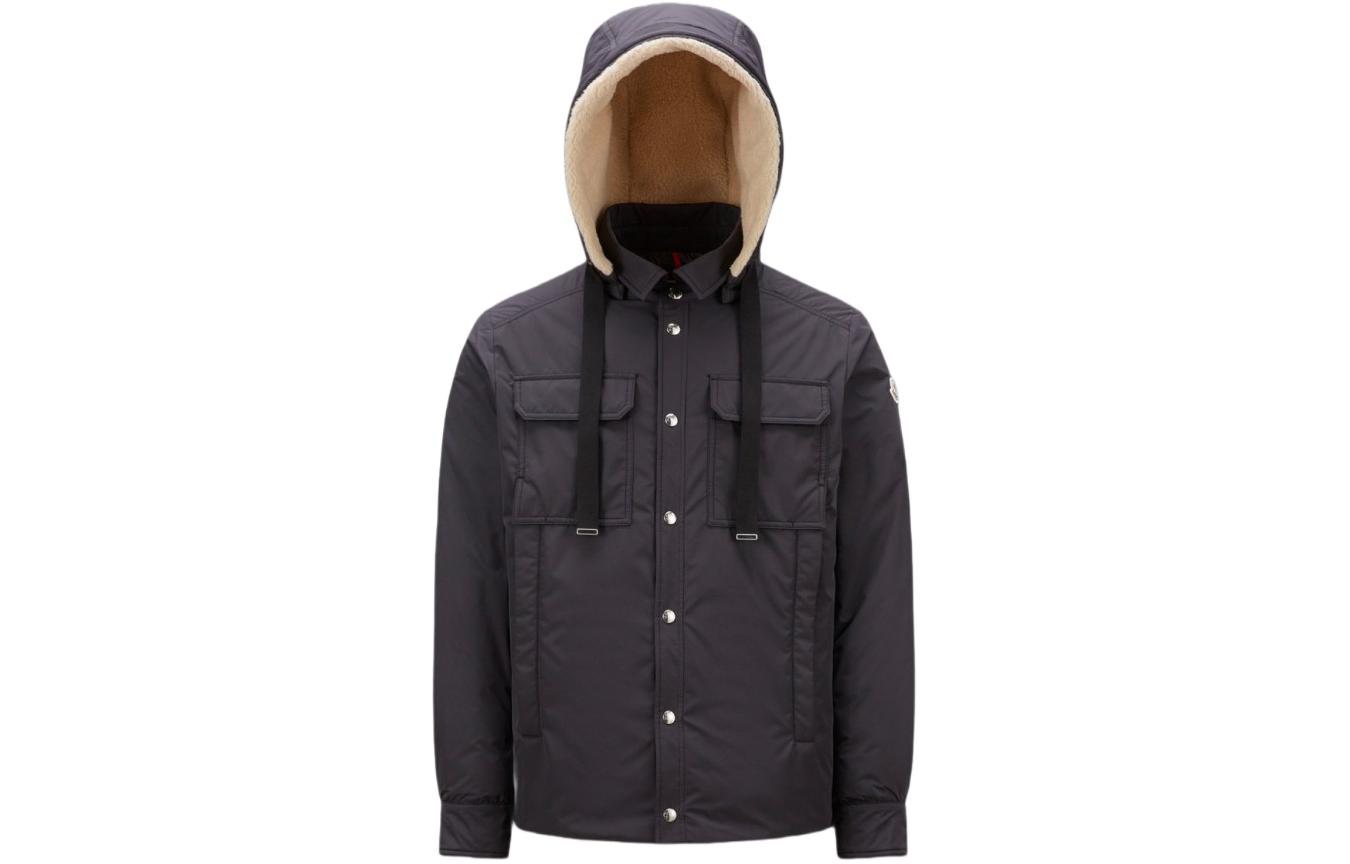 Moncler Black Single-Breasted Jacket with Detachable Hood and Chest Pocket I20911A0005054A91999