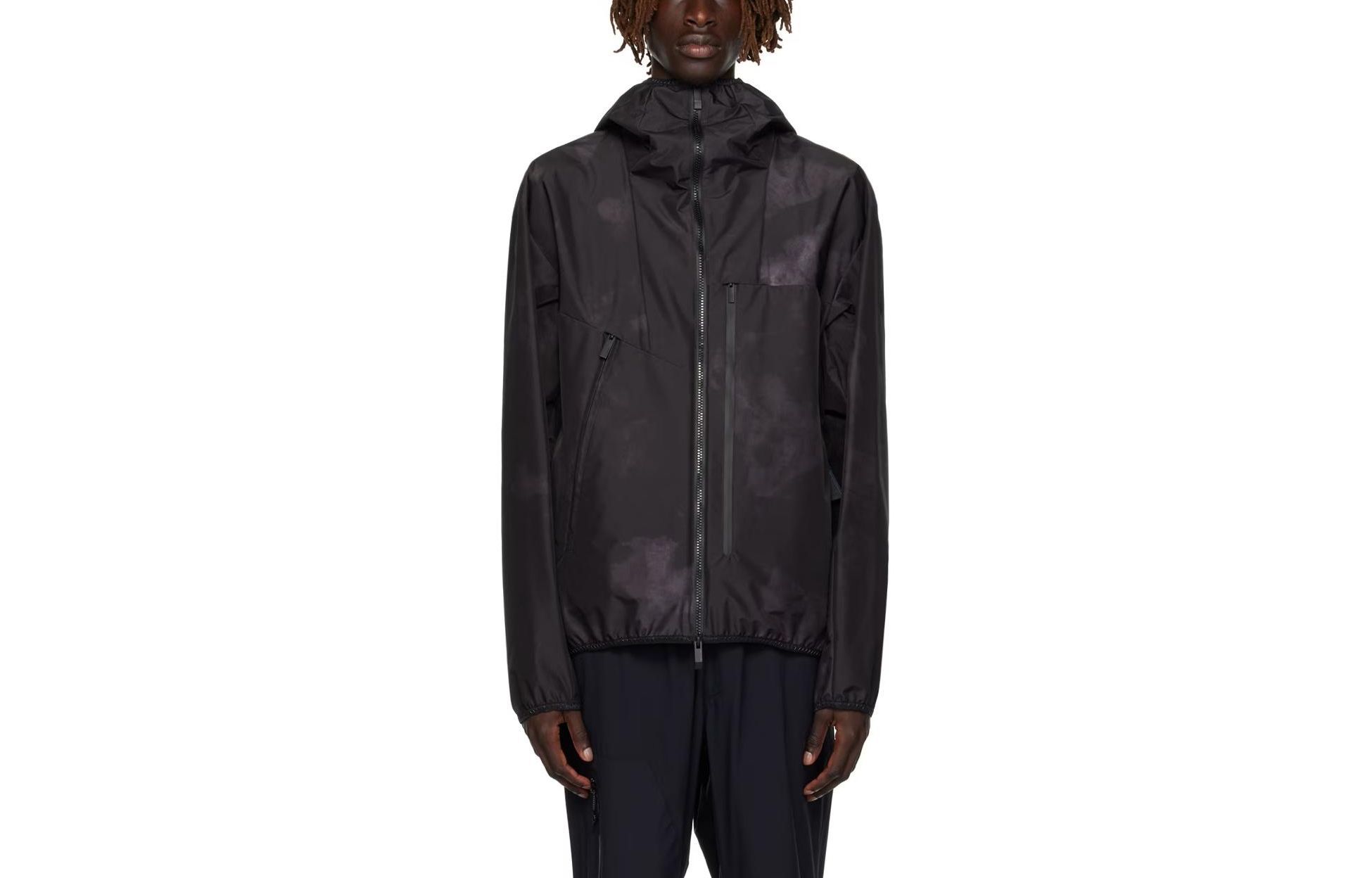 Moncler Black Slim Fit Jacket with Stand Collar and Zippered Pockets I20911A000395970S999